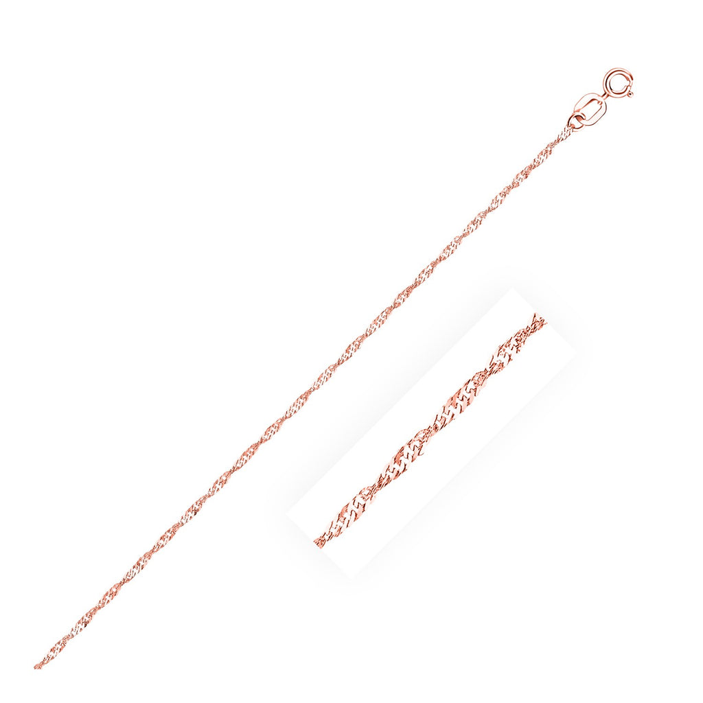 14K Rose Gold Singapore Chain  (1.10 mm)