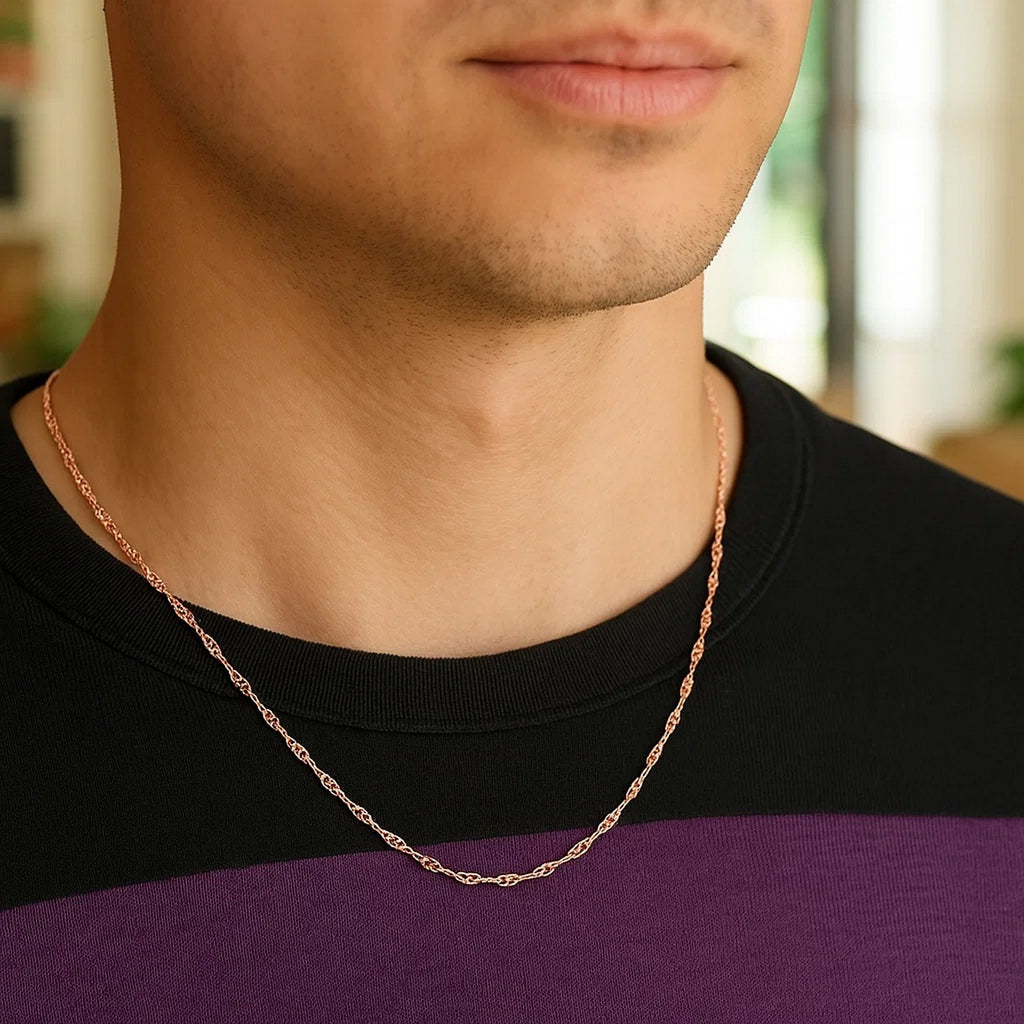 14K Rose Gold Singapore Chain  (1.10 mm)