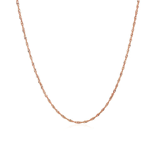 14K Rose Gold Singapore Chain  (1.10 mm)