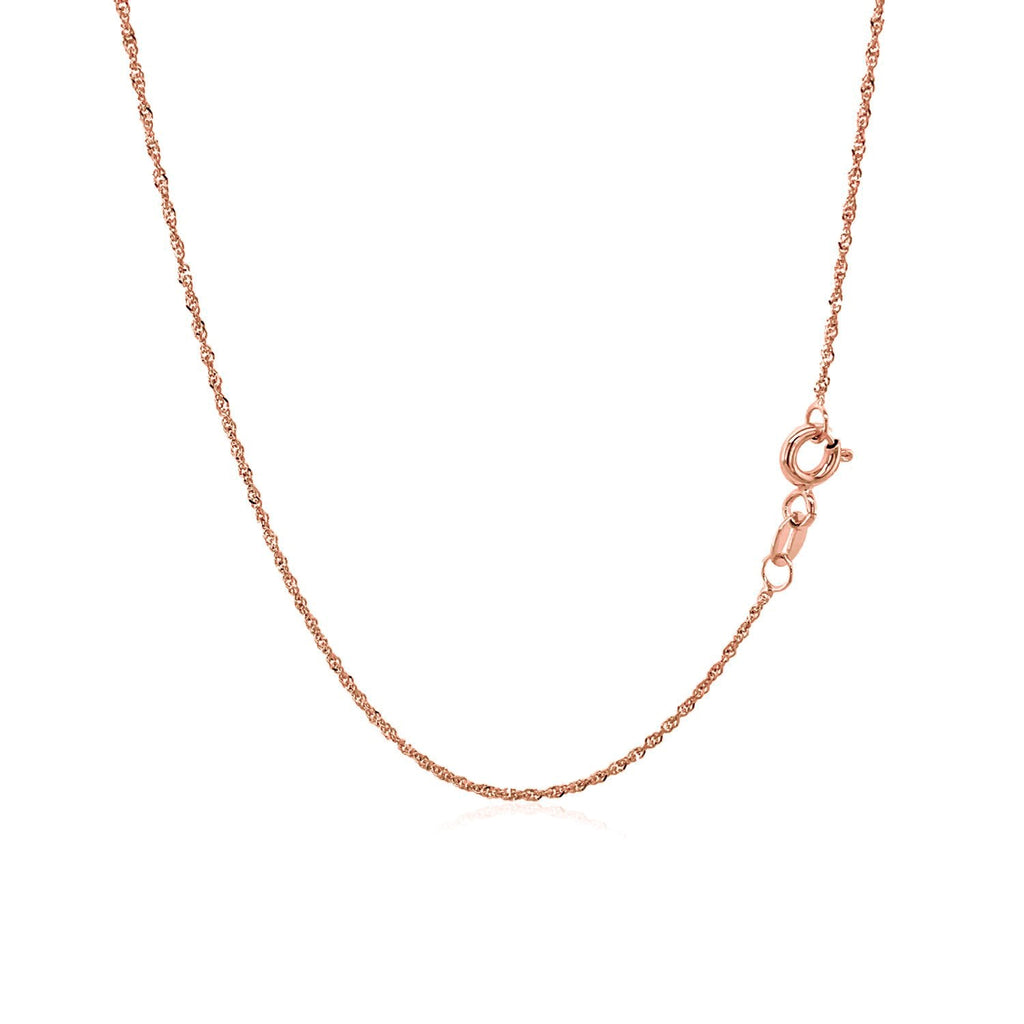 14K Rose Gold Singapore Chain  (1.10 mm)
