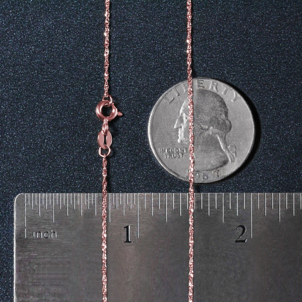 14K Rose Gold Singapore Chain  (1.10 mm)