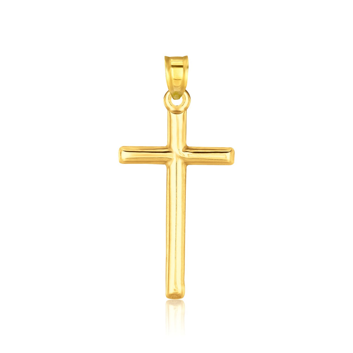 14K Yellow Gold High Polish Cross Pendant (0.7g)
