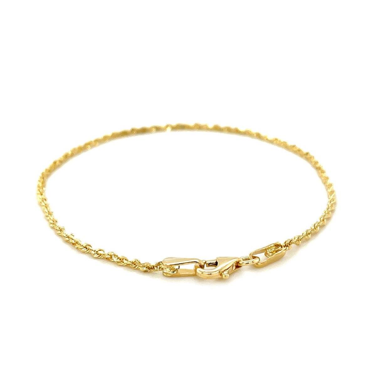 14K Yellow Gold Solid Diamond Cut Rope Bracelet  (1.60 mm)