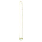 MOP Geometric Gem Half Moon Necklace in 14K Yellow Gold