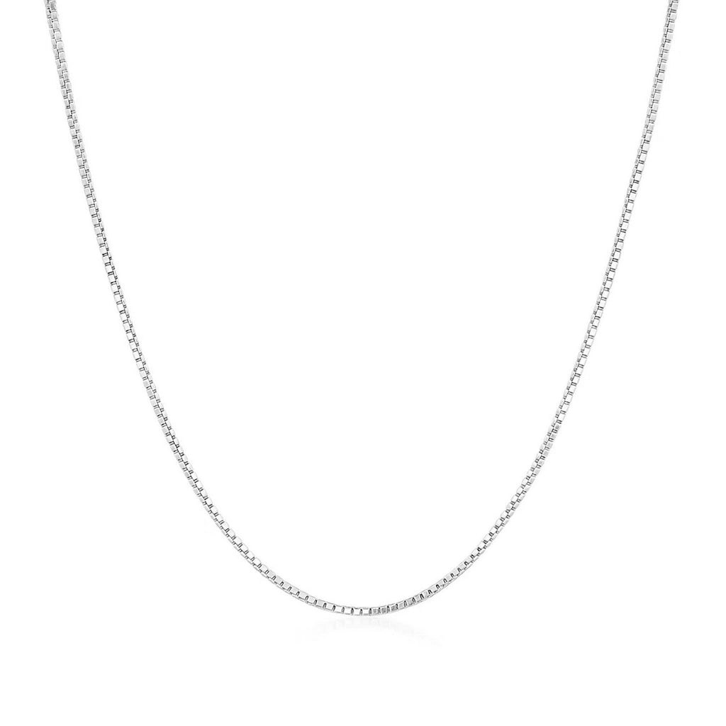 14K White Gold Classic Box Chain  (0.75 mm)