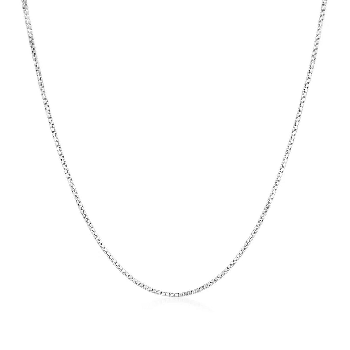 14K White Gold Classic Box Chain  (0.75 mm)
