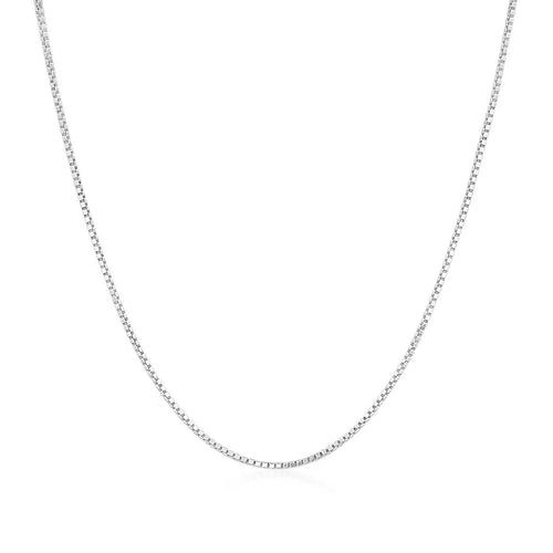 14K White Gold Classic Box Chain  (0.75 mm)