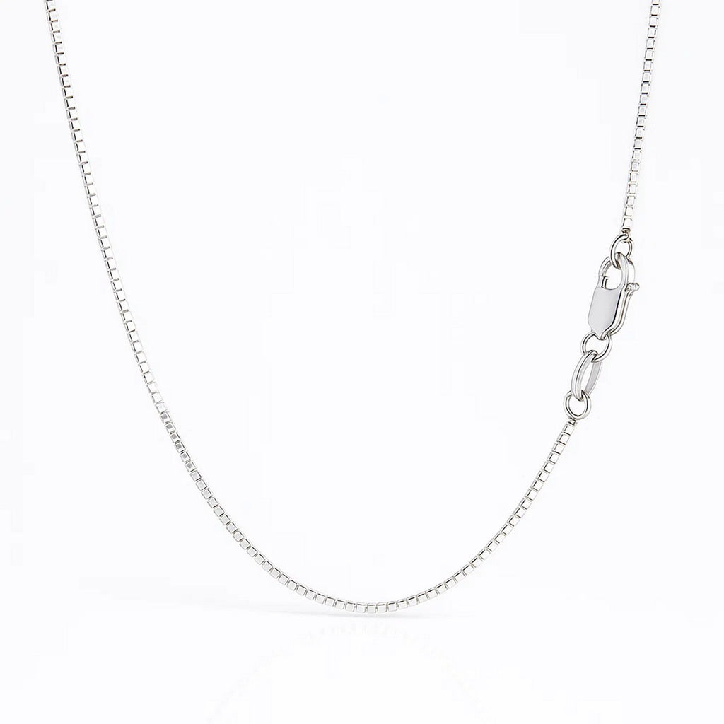 14K White Gold Classic Box Chain  (0.75 mm)