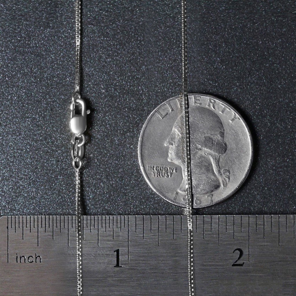 14K White Gold Classic Box Chain  (0.75 mm)