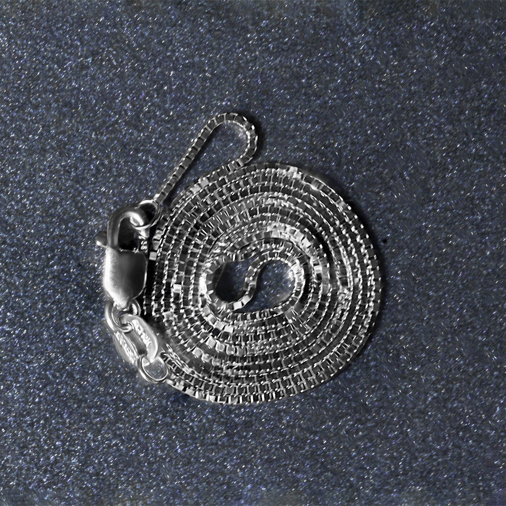 14K White Gold Classic Box Chain  (0.75 mm)