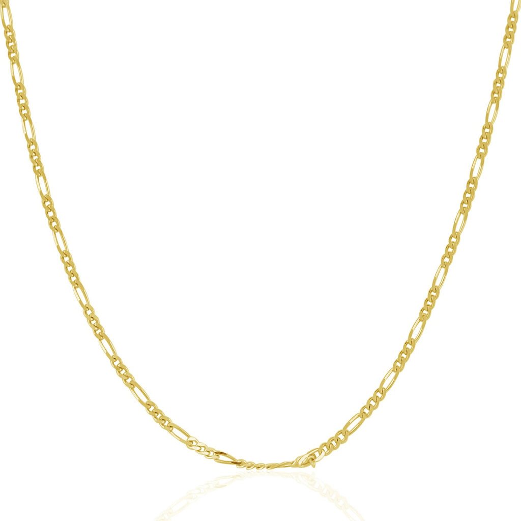 14K Yellow Gold Solid Figaro Chain  (1.90 mm)
