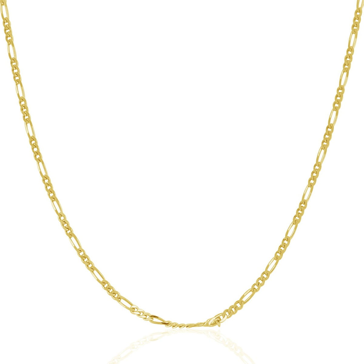 14K Yellow Gold Solid Figaro Chain  (1.90 mm)