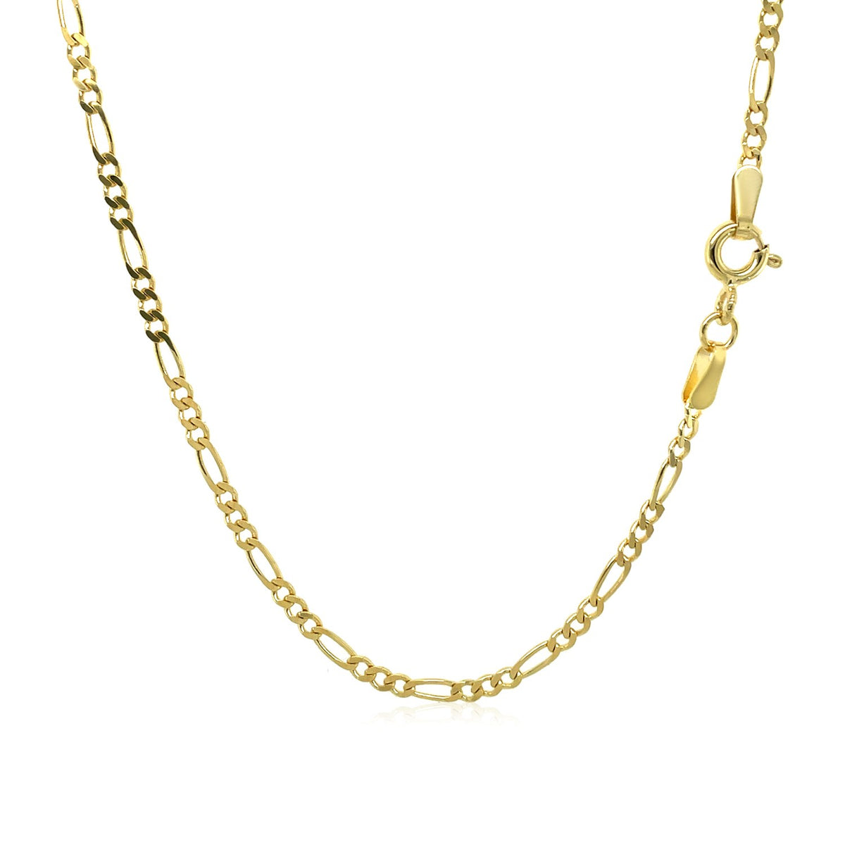 14K Yellow Gold Solid Figaro Chain  (1.90 mm)