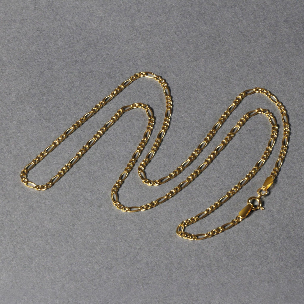 14K Yellow Gold Solid Figaro Chain  (1.90 mm)