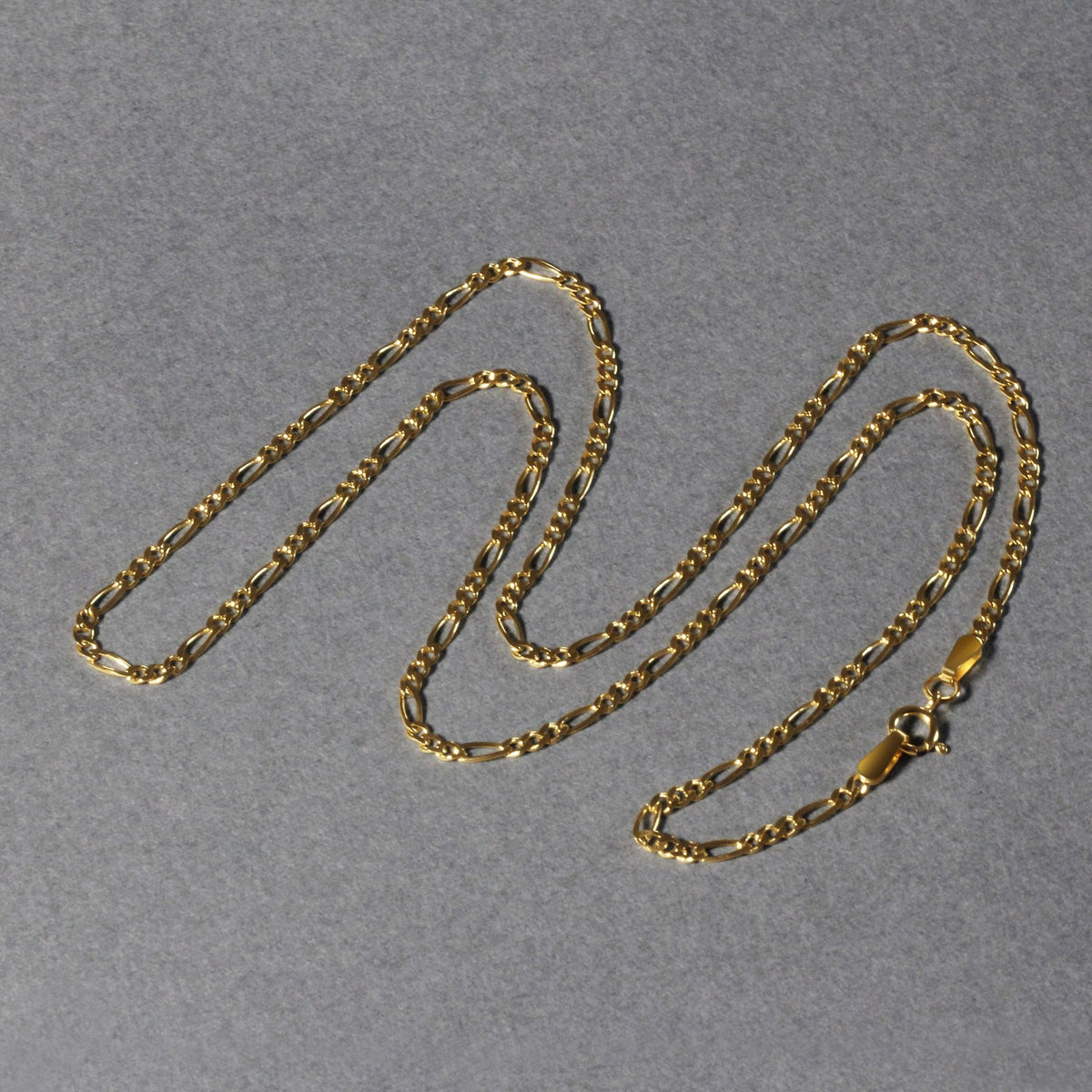 14K Yellow Gold Solid Figaro Chain  (1.90 mm)