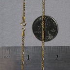14K Yellow Gold Solid Figaro Chain  (1.90 mm)