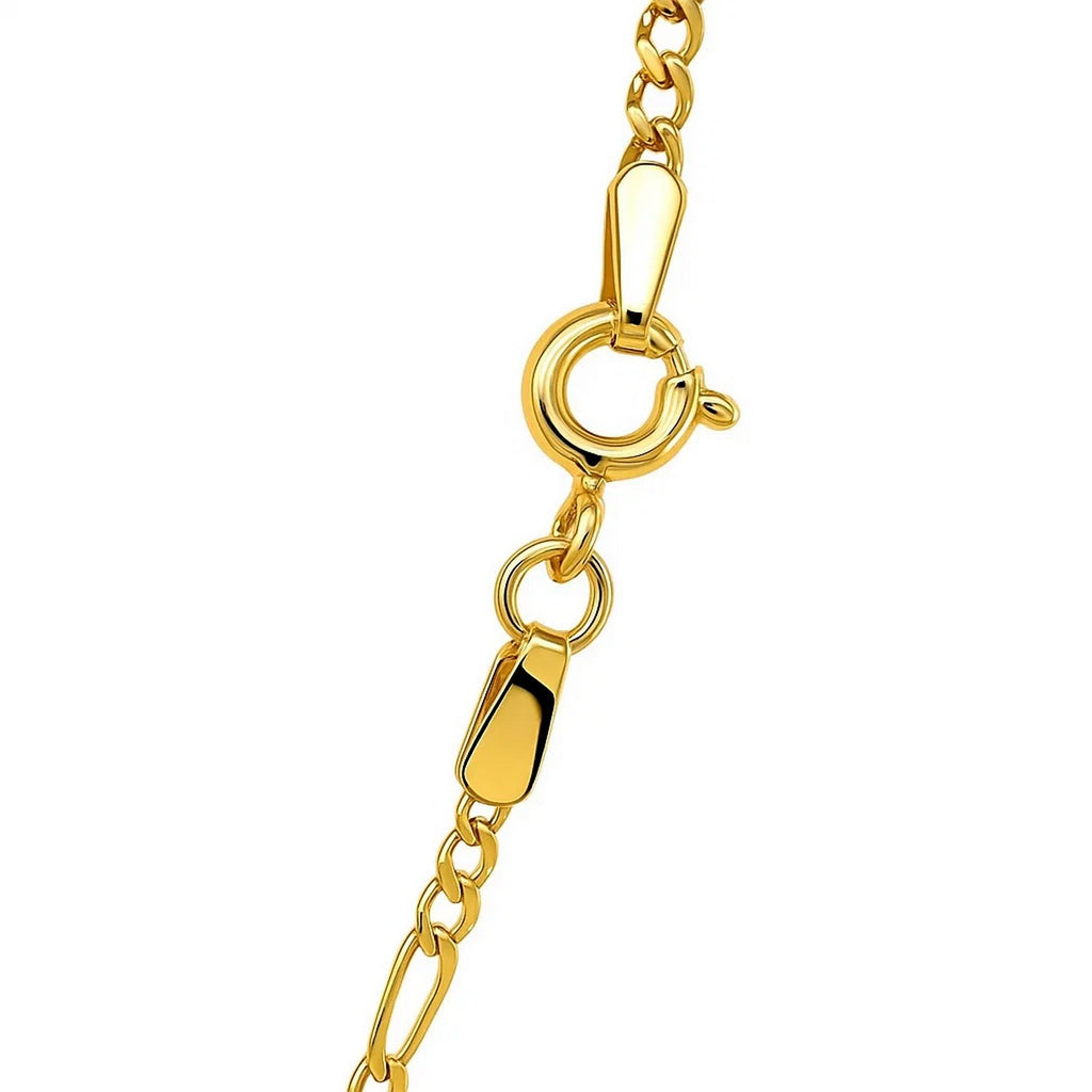 14K Yellow Gold Solid Figaro Chain  (1.90 mm)
