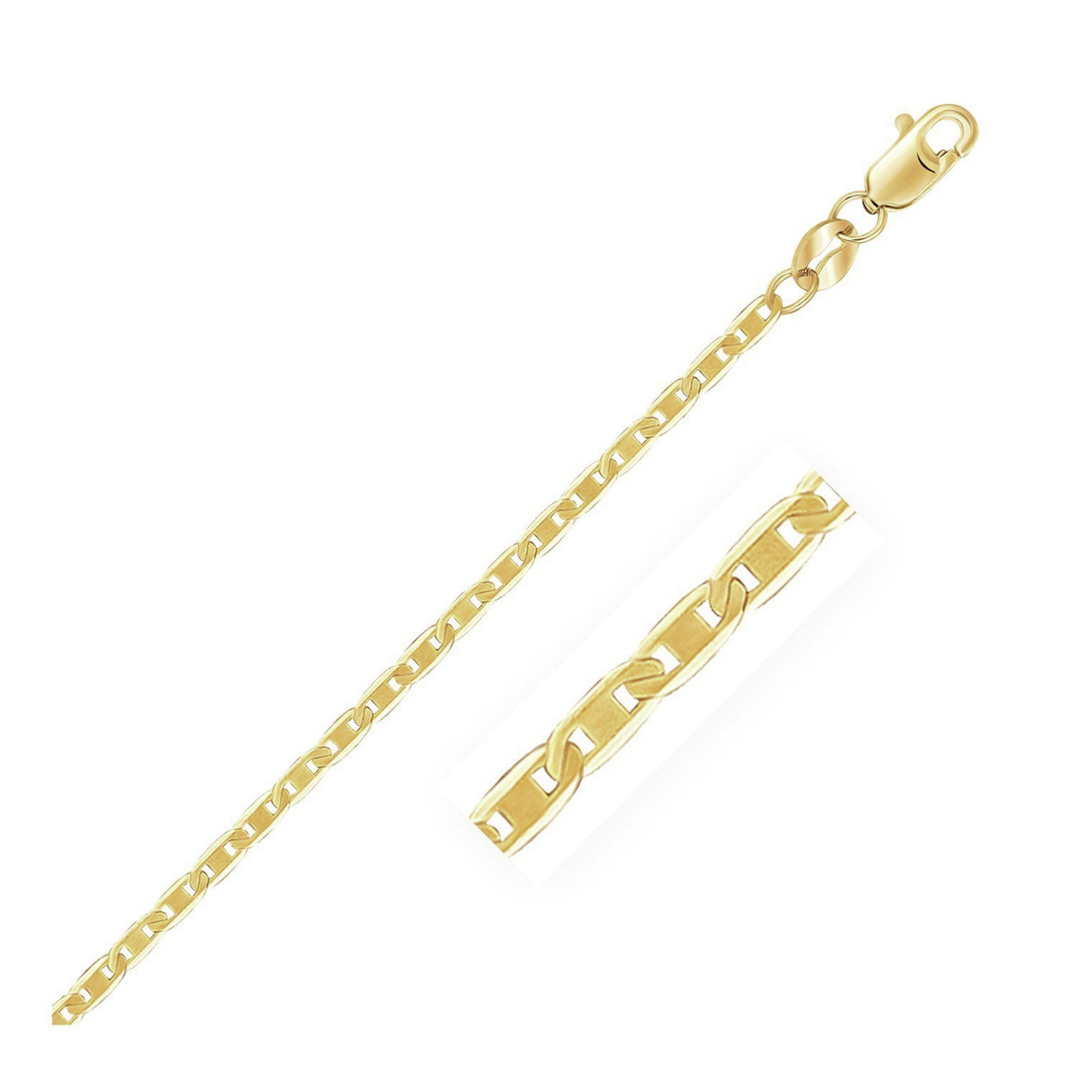 14K Yellow Gold Mariner Link Chain  (1.70 mm)