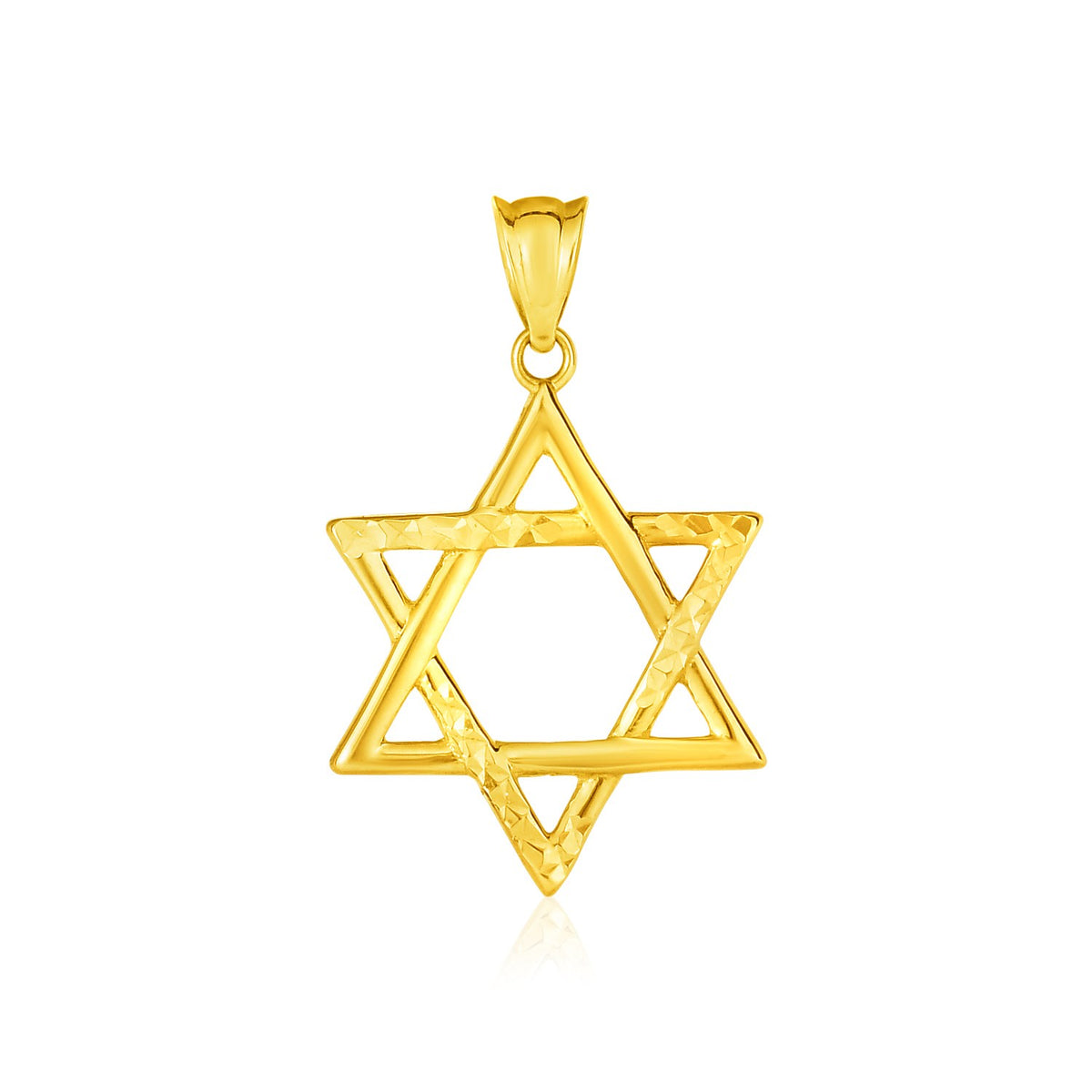 14K Yellow Gold Star of David Pendant