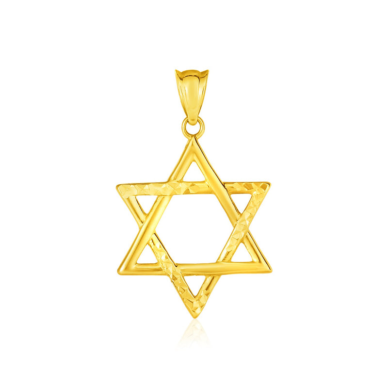 14K Yellow Gold Star of David Pendant