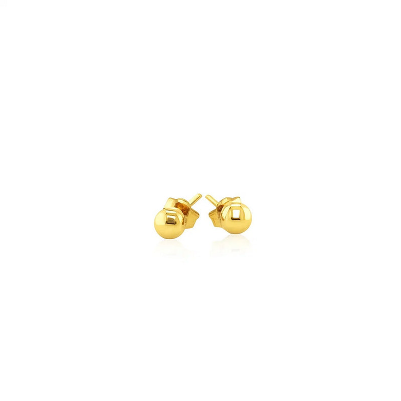 14K Yellow Gold Ball Stud Earrings  (4mm)