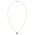 14K Yellow Gold Emerald Cut Amethyst Necklace
