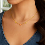 14K Yellow and Rose Gold Mom Necklace