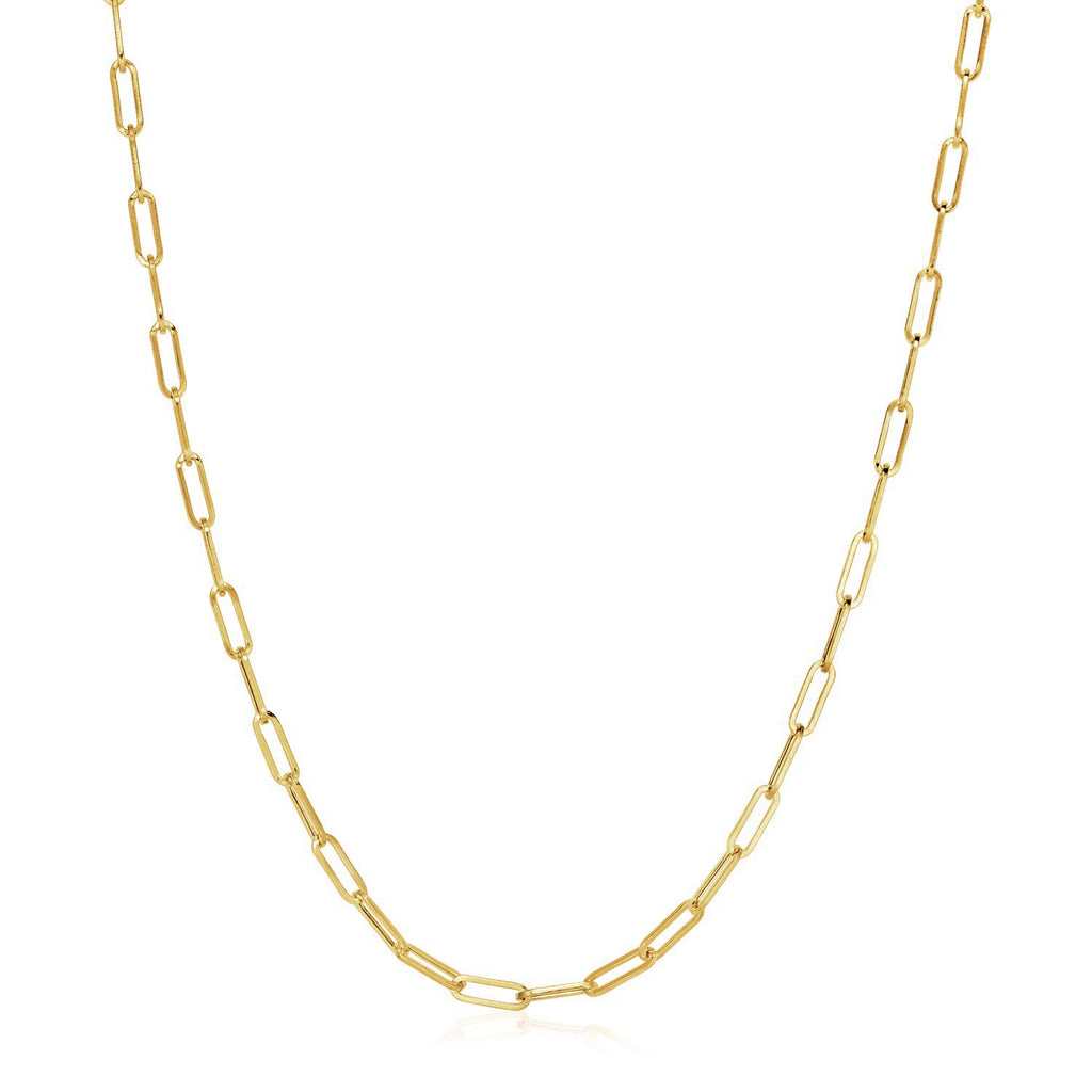 14K Yellow Gold Wide Paperclip Chain  (3.20 mm)