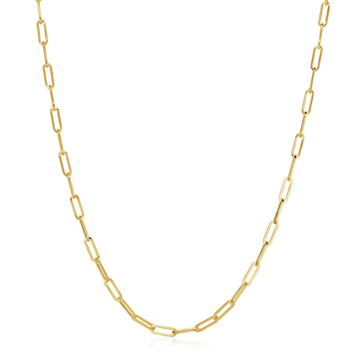 14K Yellow Gold Wide Paperclip Chain  (3.20 mm)