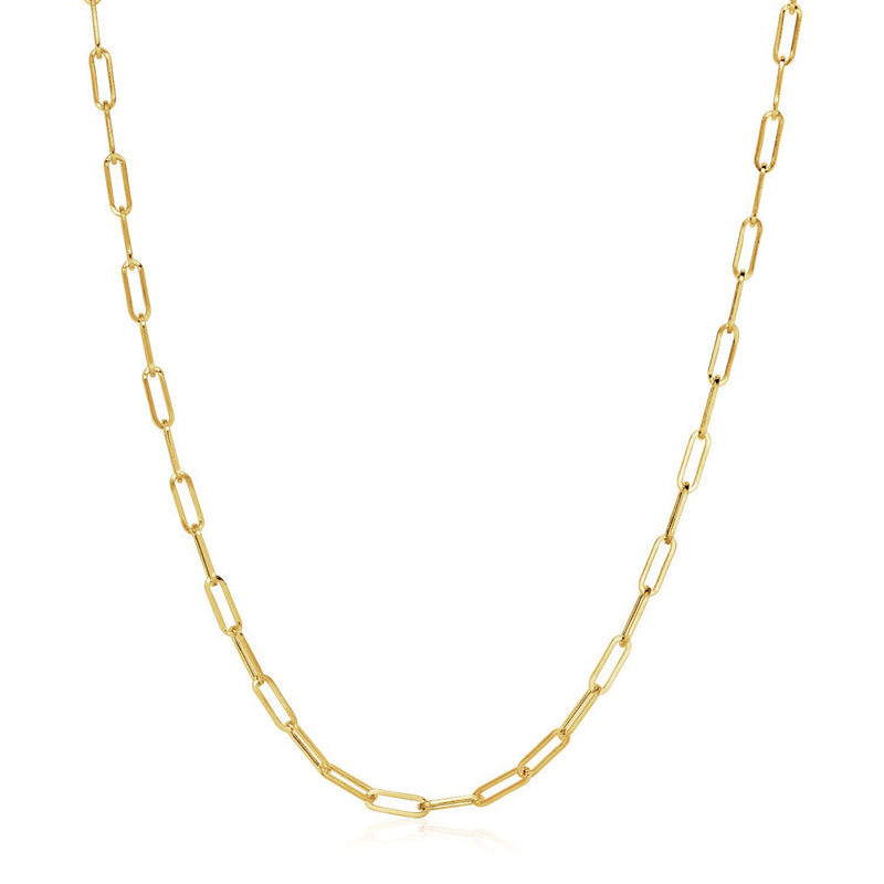 14K Yellow Gold Wide Paperclip Chain  (3.20 mm)