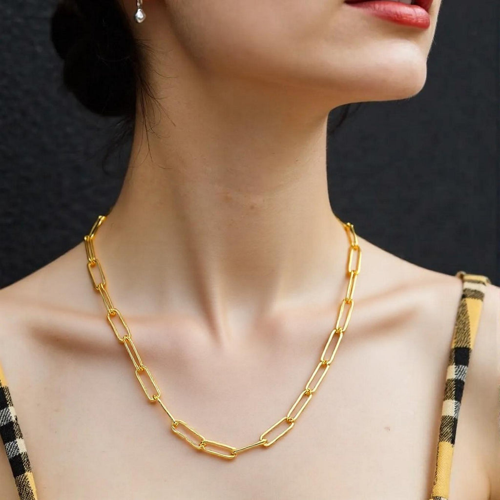 14K Yellow Gold Wide Paperclip Chain  (3.20 mm)