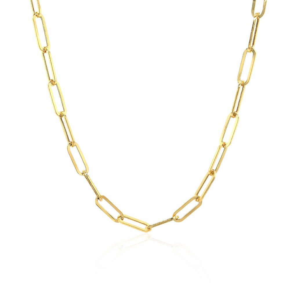 14K Yellow Gold Wide Paperclip Chain  (3.20 mm)