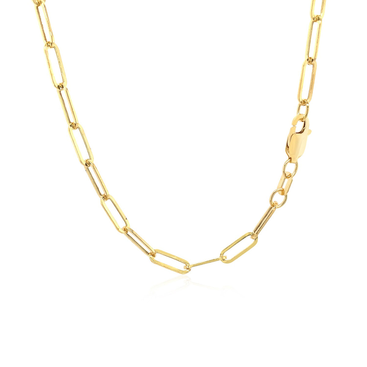 14K Yellow Gold Wide Paperclip Chain  (3.20 mm)