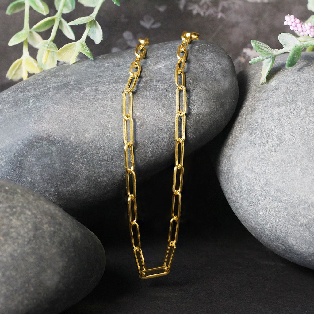 14K Yellow Gold Wide Paperclip Chain  (3.20 mm)