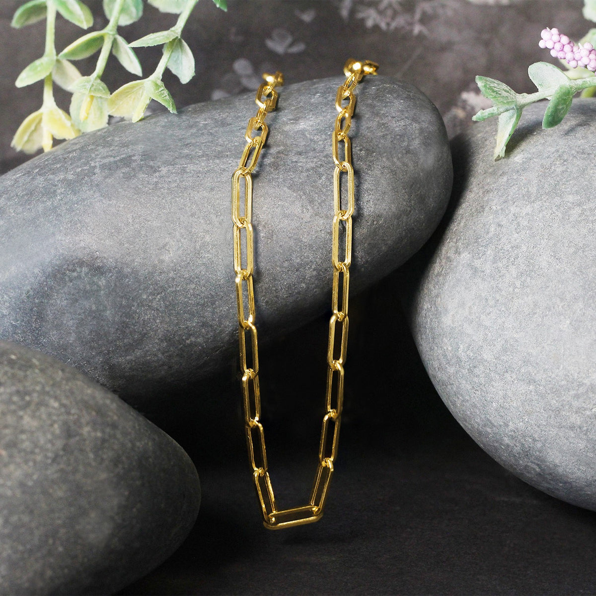 14K Yellow Gold Wide Paperclip Chain  (3.20 mm)
