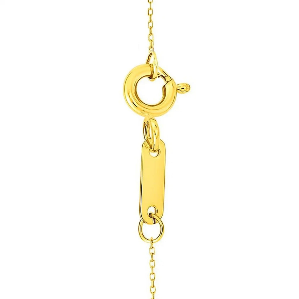 14K Yellow Gold High Polish Linked Double Circle Cutout Necklace