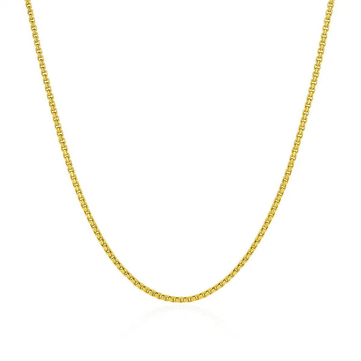 14K Yellow Gold Round Box Chain  (1.3 mm)