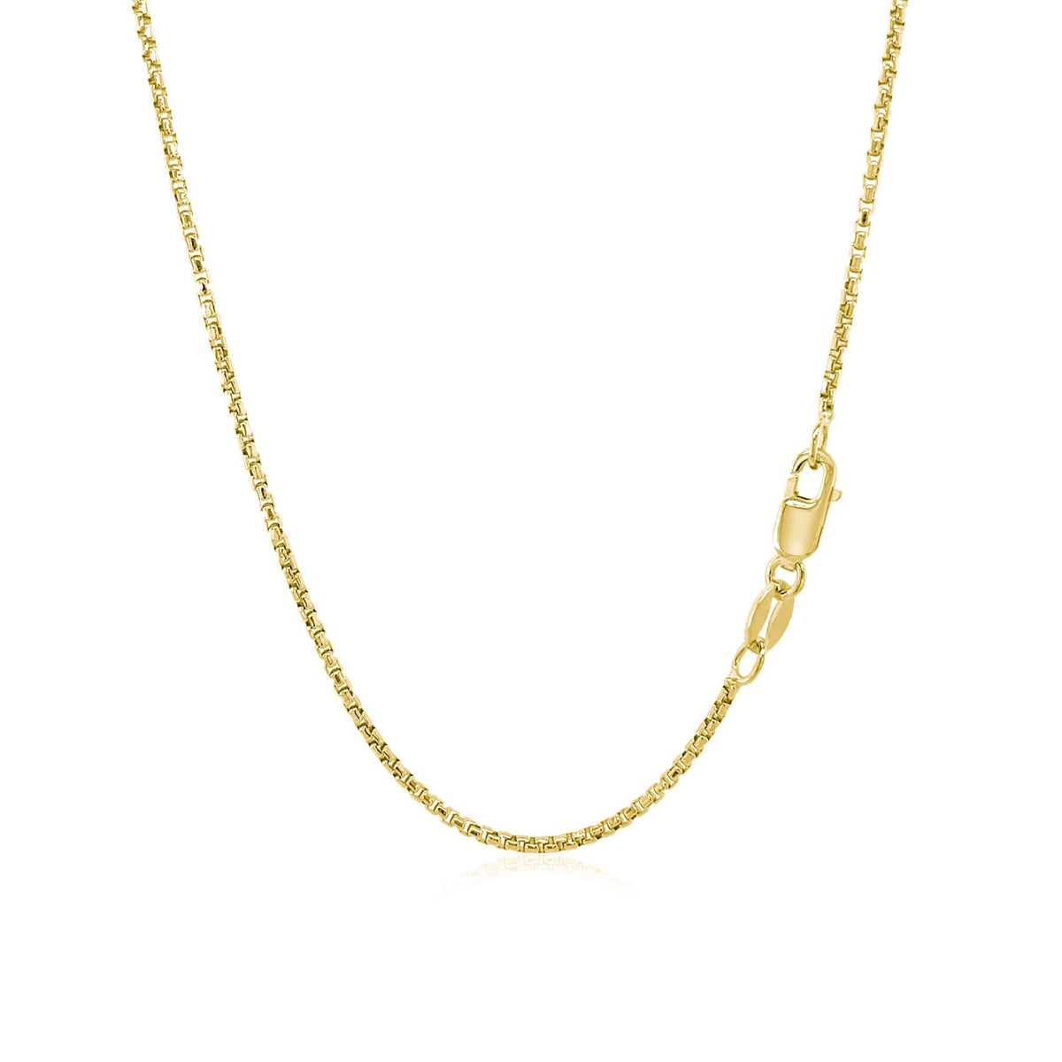14K Yellow Gold Round Box Chain  (1.3 mm)