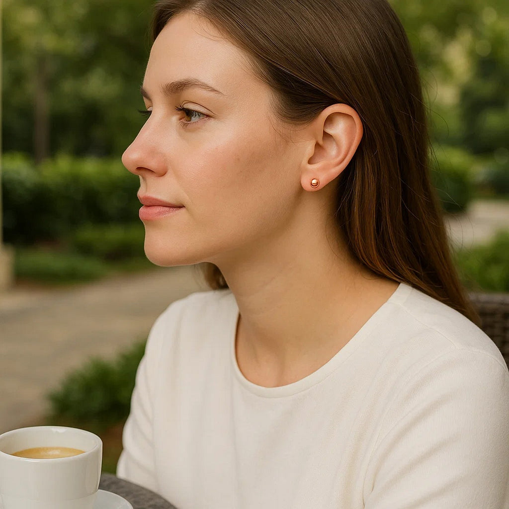14K Rose Gold Ball Stud Earrings  (4mm)