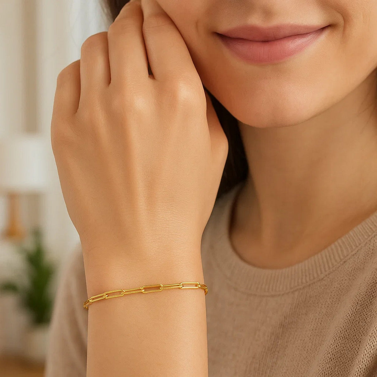 14K Yellow Gold Paperclip Bracelet  (2.50 mm)