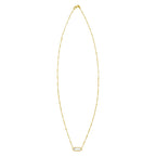 14K Yellow Gold Hexagon Mother Of Pearl Pendant Necklace