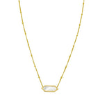 14K Yellow Gold Hexagon Mother Of Pearl Pendant Necklace