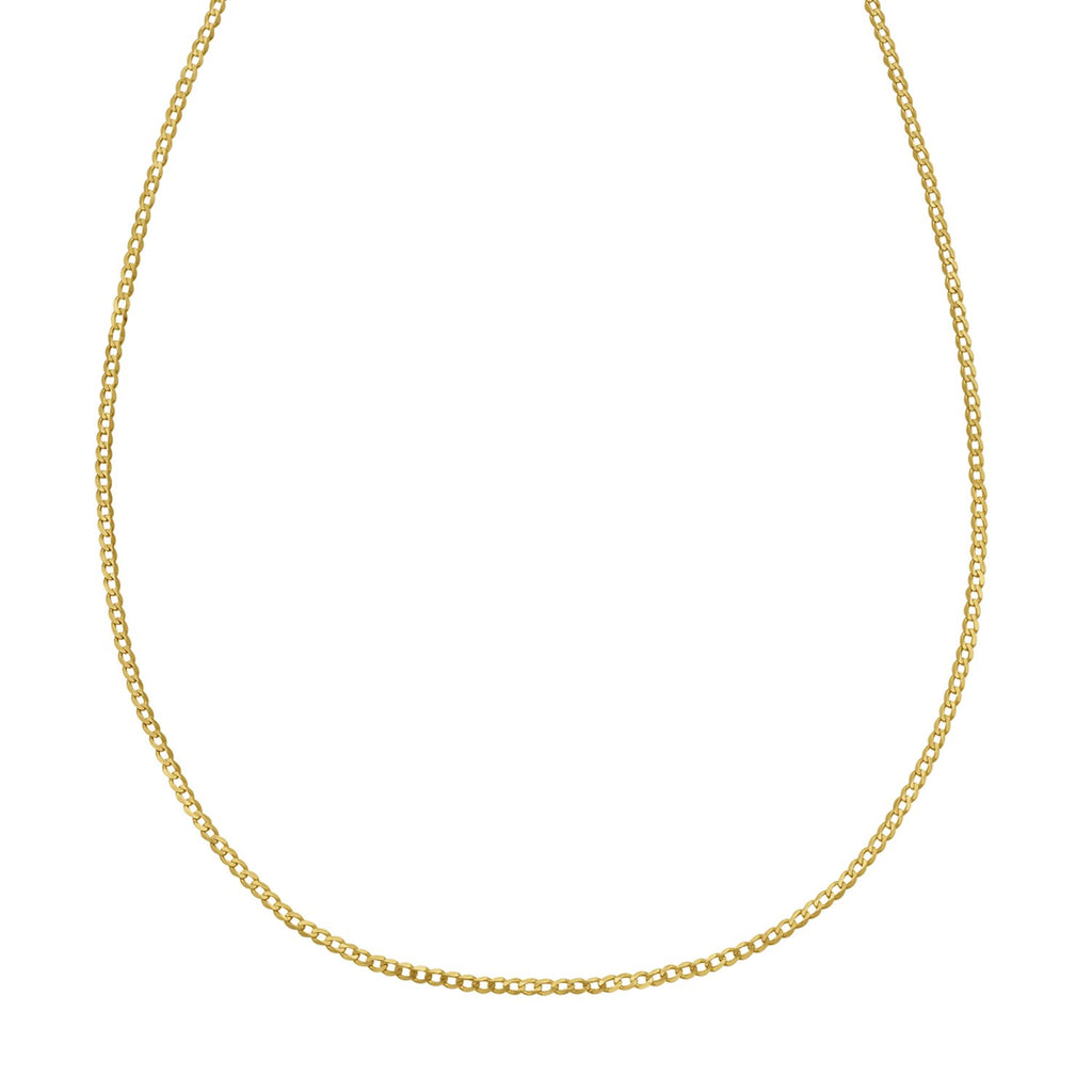 14K Yellow Gold Solid Curb Chain  (2.60 mm)