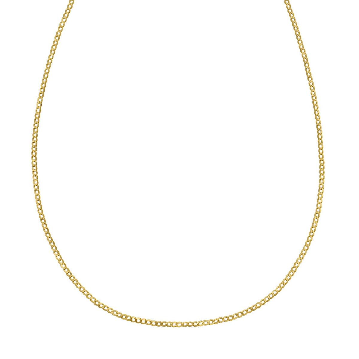 14K Yellow Gold Solid Curb Chain  (2.60 mm)