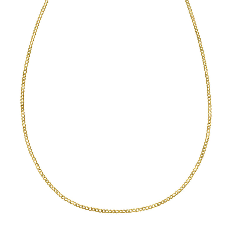 14K Yellow Gold Solid Curb Chain  (2.60 mm)