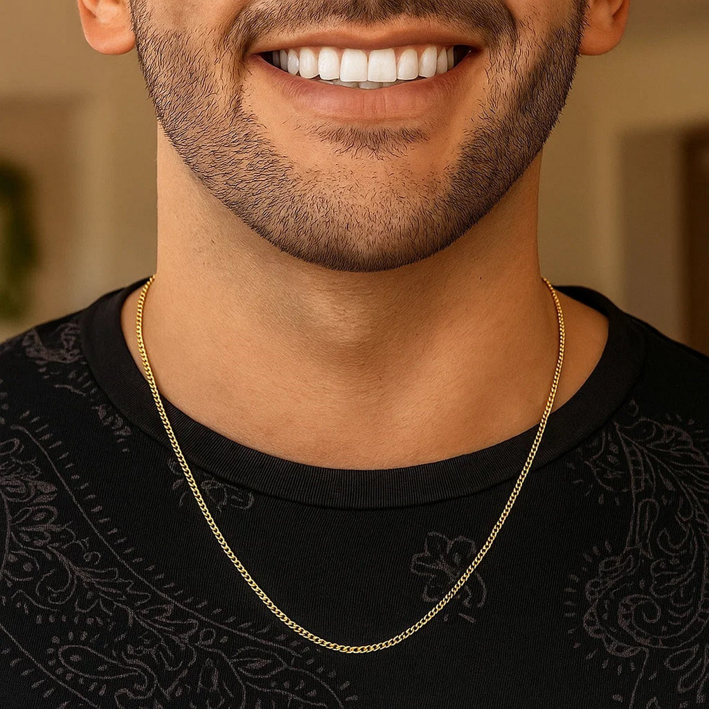 14K Yellow Gold Solid Curb Chain  (2.60 mm)