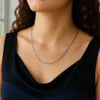 14K White Gold Fine Paperclip Chain  (1.50 mm)