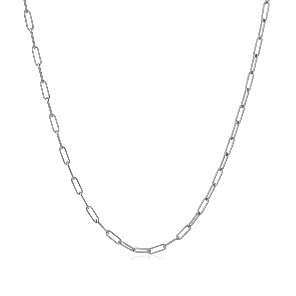 14K White Gold Fine Paperclip Chain  (1.50 mm)