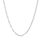 14K White Gold Fine Paperclip Chain  (1.50 mm)