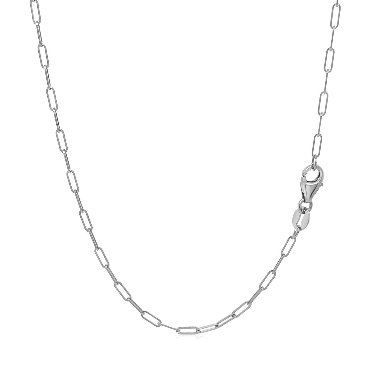 14K White Gold Fine Paperclip Chain  (1.50 mm)